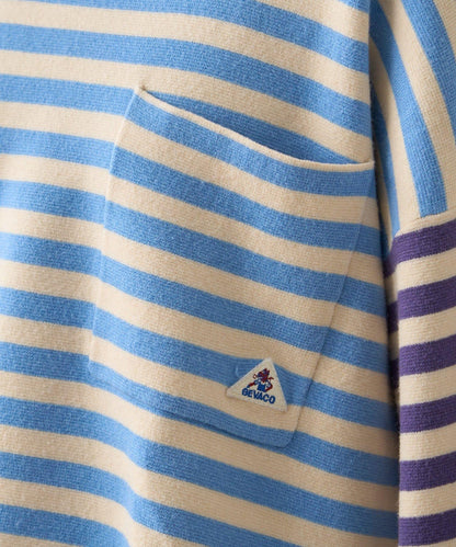 【GEVACO】短款條紋針織套頭衫