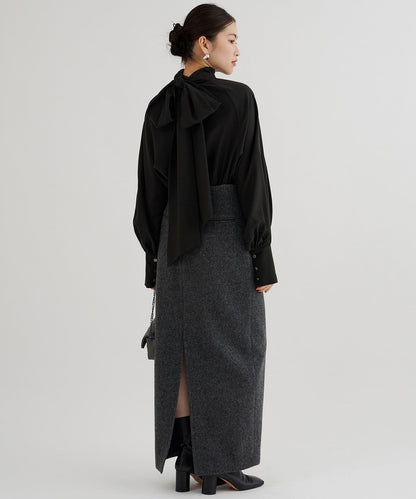 雪紡蝴蝶結領襯衫