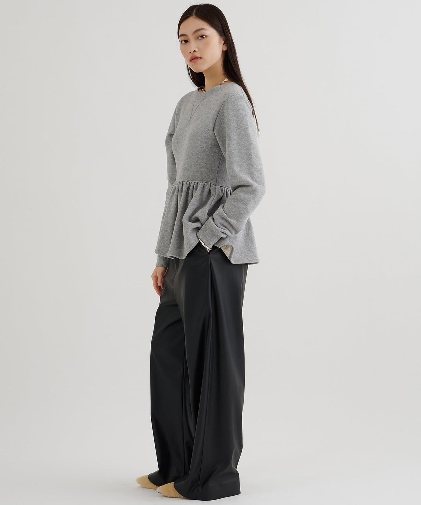 加絨荷葉邊套頭衫