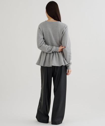 加絨荷葉邊套頭衫