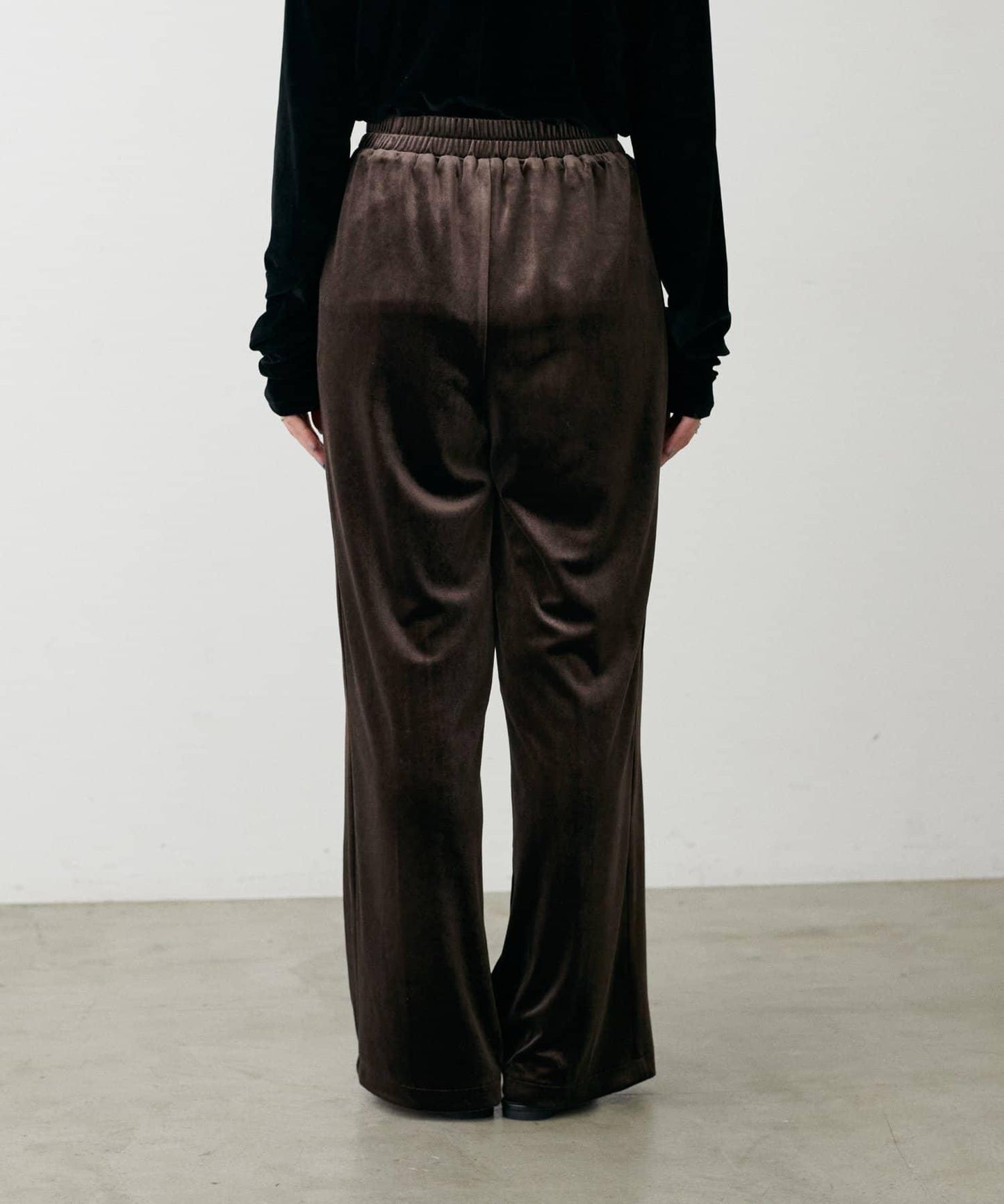 【LARUTA】側邊拼接天鵝絨長褲