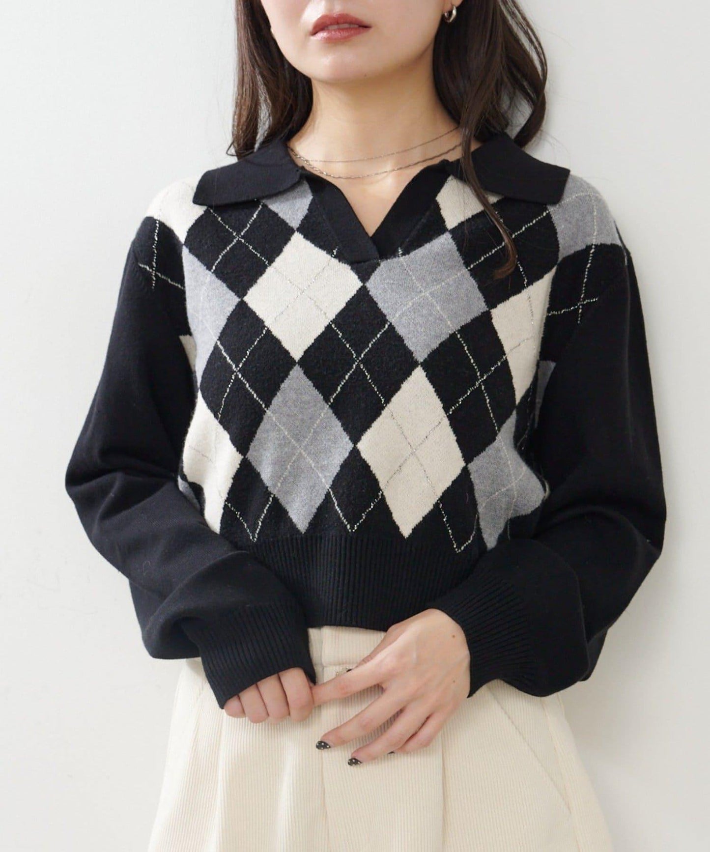 菱格針織開衫
