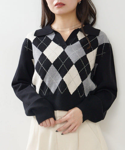 菱格針織開衫
