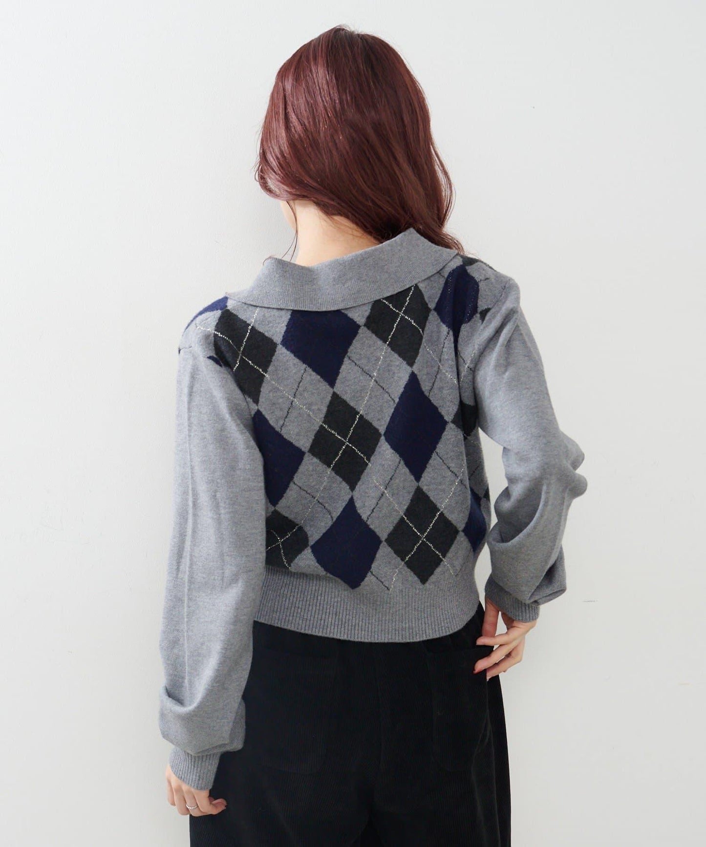 菱格針織開衫