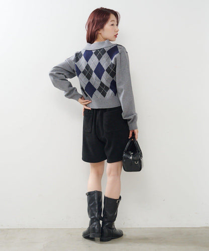 菱格針織開衫