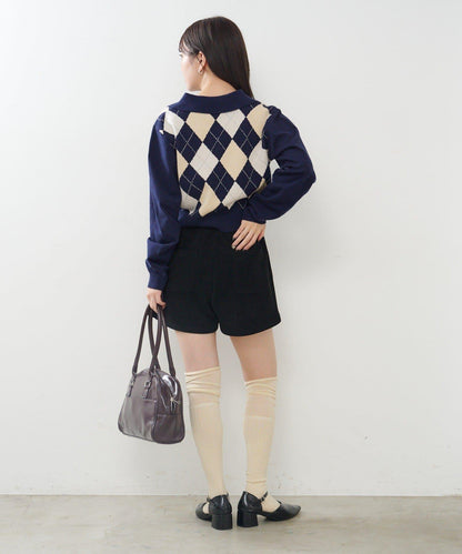 菱格針織開衫
