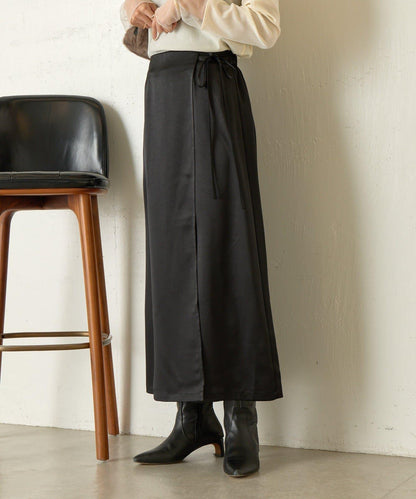 裹身風緞面半身裙