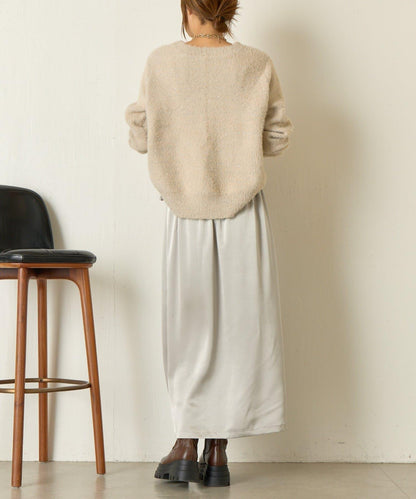 裹身風緞面半身裙