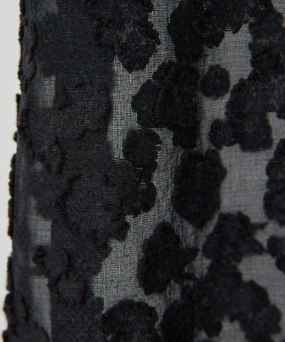 提花透視連衣裙