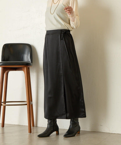 裹身風緞面半身裙