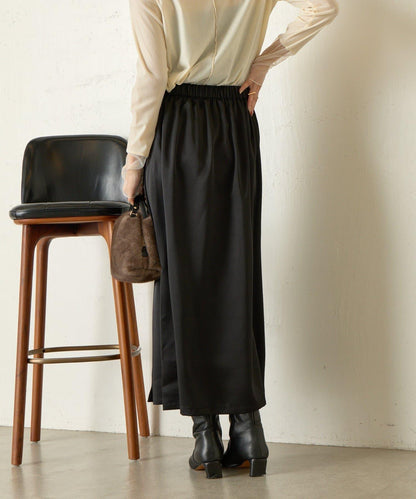 裹身風緞面半身裙