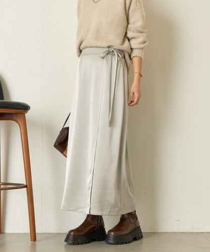 裹身風緞面半身裙