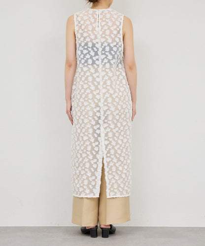 提花透視連衣裙