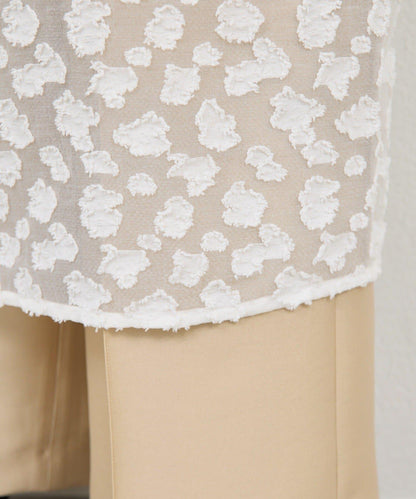 提花透視連衣裙