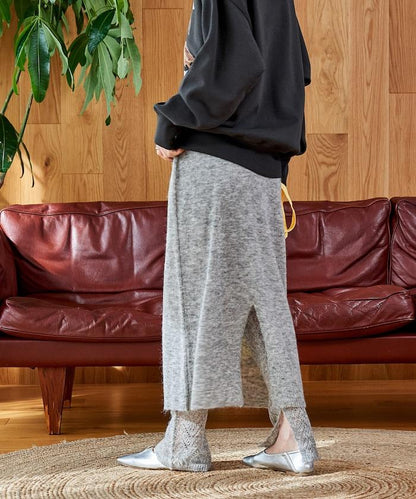 【套裝商品】鏤空針織打底褲裙套裝/蕾絲針織裙