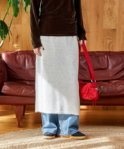 【套裝商品】鏤空針織打底褲裙套裝/蕾絲針織裙