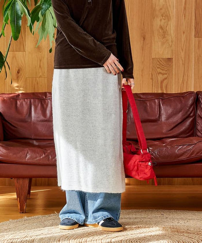 【套裝商品】鏤空針織打底褲裙套裝/蕾絲針織裙