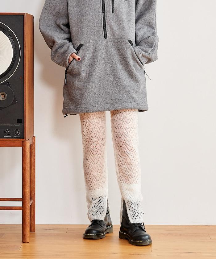 【套裝商品】鏤空針織打底褲裙套裝/蕾絲針織裙