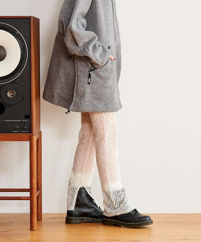 【套裝商品】鏤空針織打底褲裙套裝/蕾絲針織裙