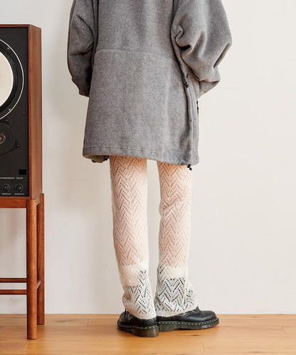 【套裝商品】鏤空針織打底褲裙套裝/蕾絲針織裙