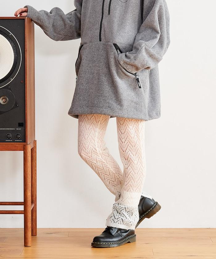 【套裝商品】鏤空針織打底褲裙套裝/蕾絲針織裙