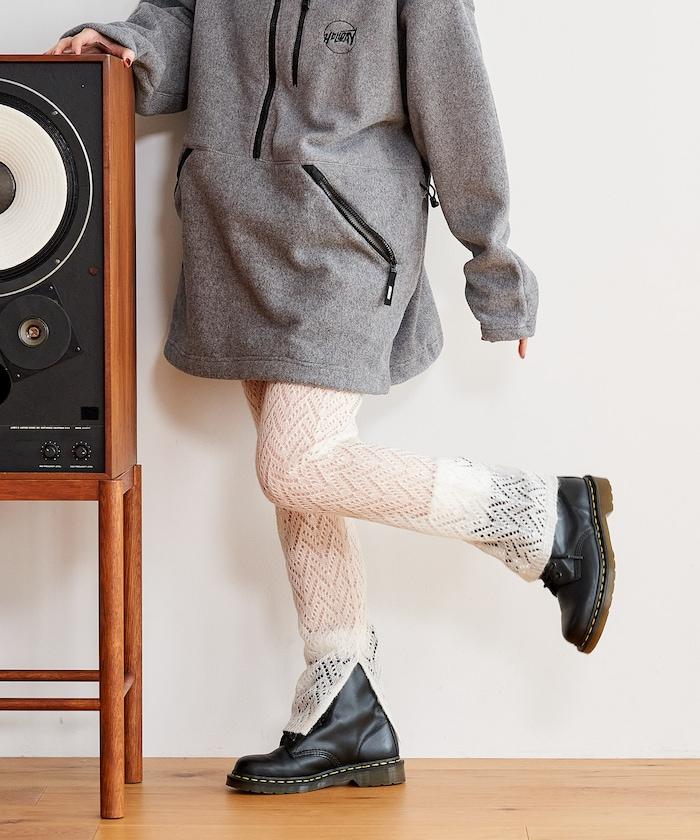 【套裝商品】鏤空針織打底褲裙套裝/蕾絲針織裙