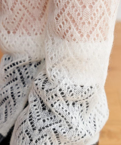 【套裝商品】鏤空針織打底褲裙套裝/蕾絲針織裙