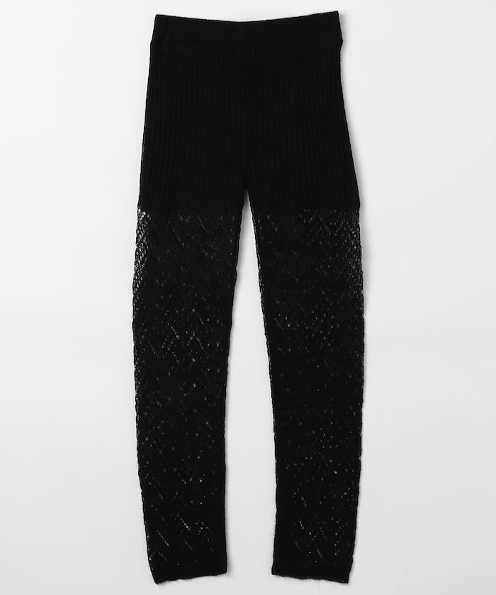 【套裝商品】鏤空針織打底褲裙套裝/蕾絲針織裙