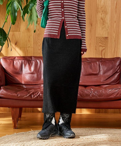 【套裝商品】鏤空針織打底褲裙套裝/蕾絲針織裙