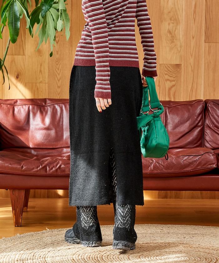 【套裝商品】鏤空針織打底褲裙套裝/蕾絲針織裙