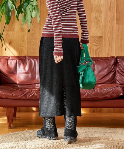 【套裝商品】鏤空針織打底褲裙套裝/蕾絲針織裙