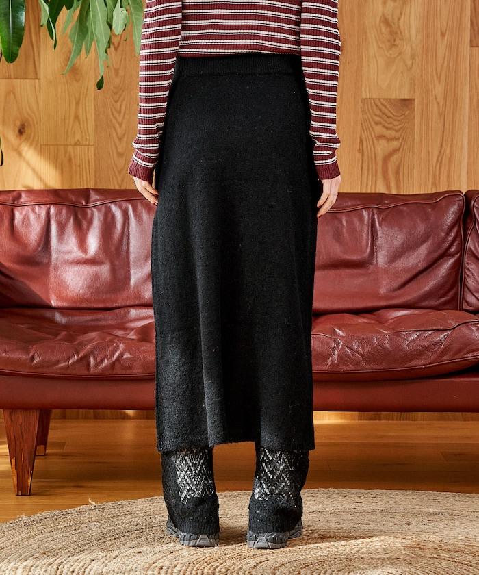 【套裝商品】鏤空針織打底褲裙套裝/蕾絲針織裙