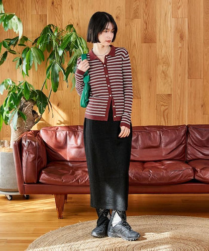 【套裝商品】鏤空針織打底褲裙套裝/蕾絲針織裙