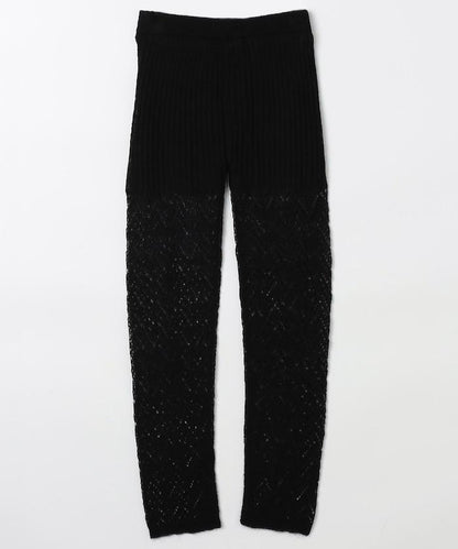 【套裝商品】鏤空針織打底褲裙套裝/蕾絲針織裙