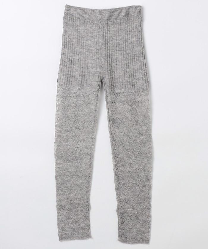 【套裝商品】鏤空針織打底褲裙套裝/蕾絲針織裙