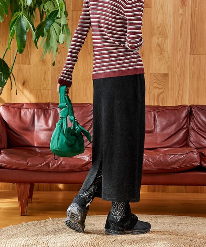 【套裝商品】鏤空針織打底褲裙套裝/蕾絲針織裙