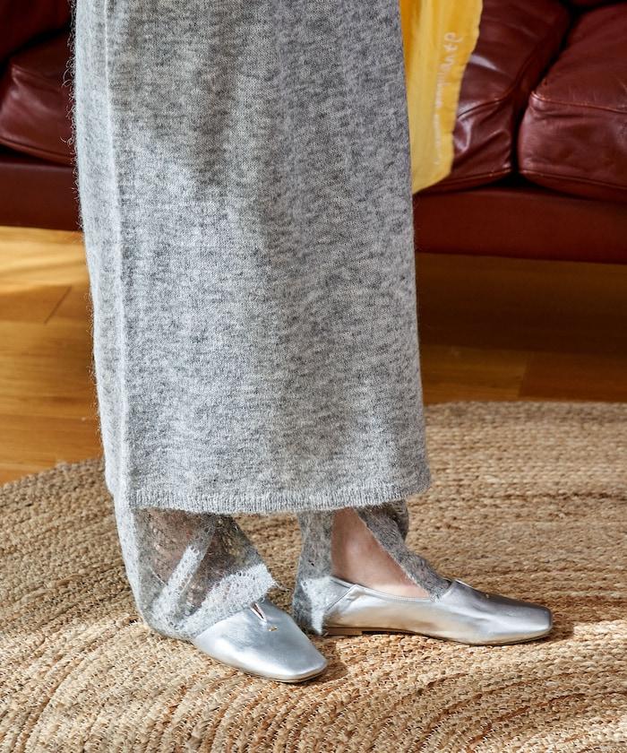 【套裝商品】鏤空針織打底褲裙套裝/蕾絲針織裙