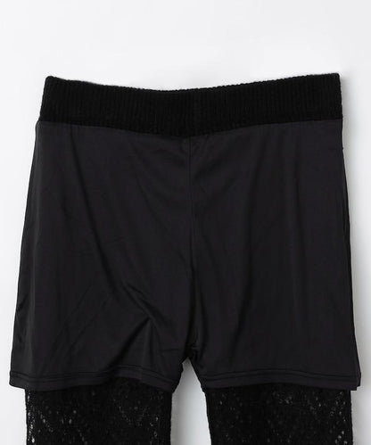 【套裝商品】鏤空針織打底褲裙套裝/蕾絲針織裙