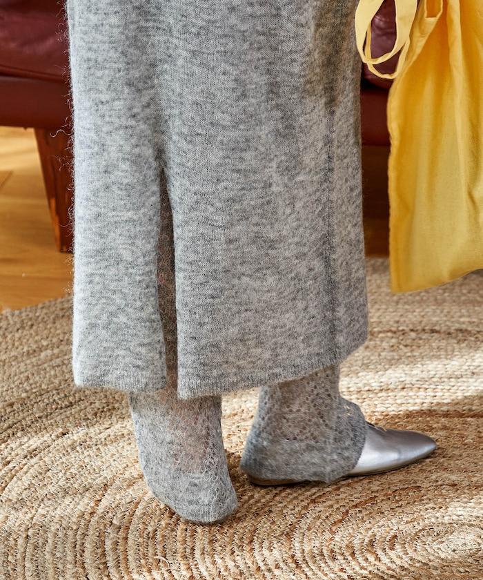 【套裝商品】鏤空針織打底褲裙套裝/蕾絲針織裙