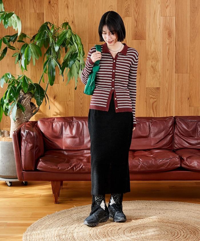 【套裝商品】鏤空針織打底褲裙套裝/蕾絲針織裙