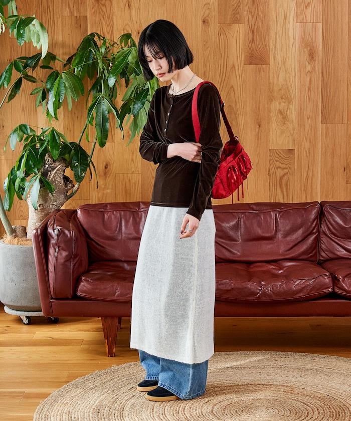 【套裝商品】鏤空針織打底褲裙套裝/蕾絲針織裙