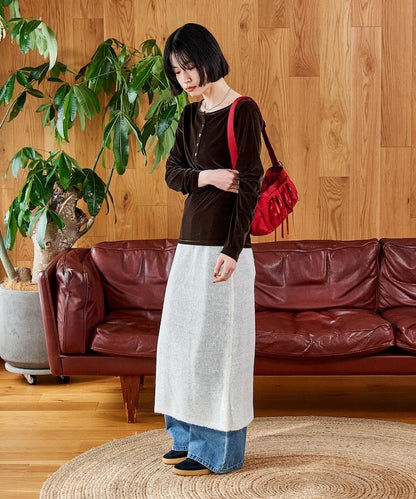 【套裝商品】鏤空針織打底褲裙套裝/蕾絲針織裙