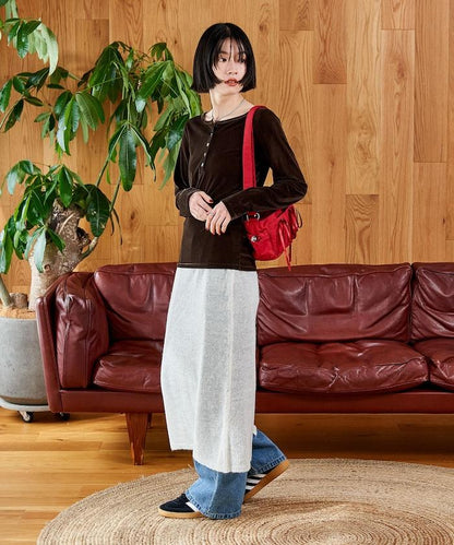 【套裝商品】鏤空針織打底褲裙套裝/蕾絲針織裙