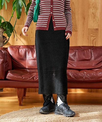 【套裝商品】鏤空針織打底褲裙套裝/蕾絲針織裙