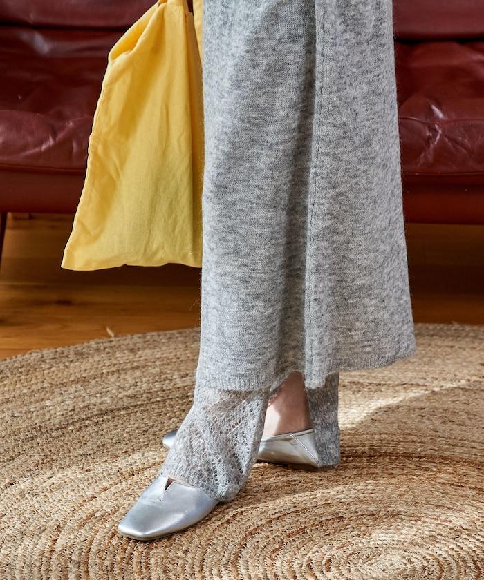 【套裝商品】鏤空針織打底褲裙套裝/蕾絲針織裙