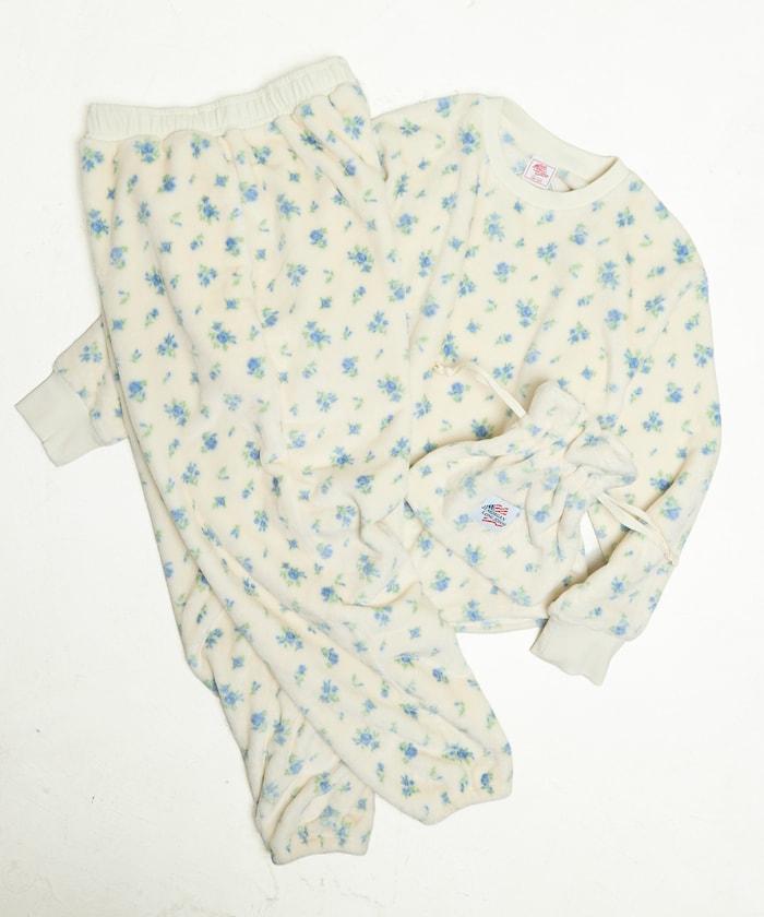 花卉印花法蘭絨家居服三件套