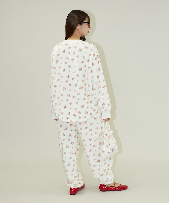 花卉印花法蘭絨家居服三件套