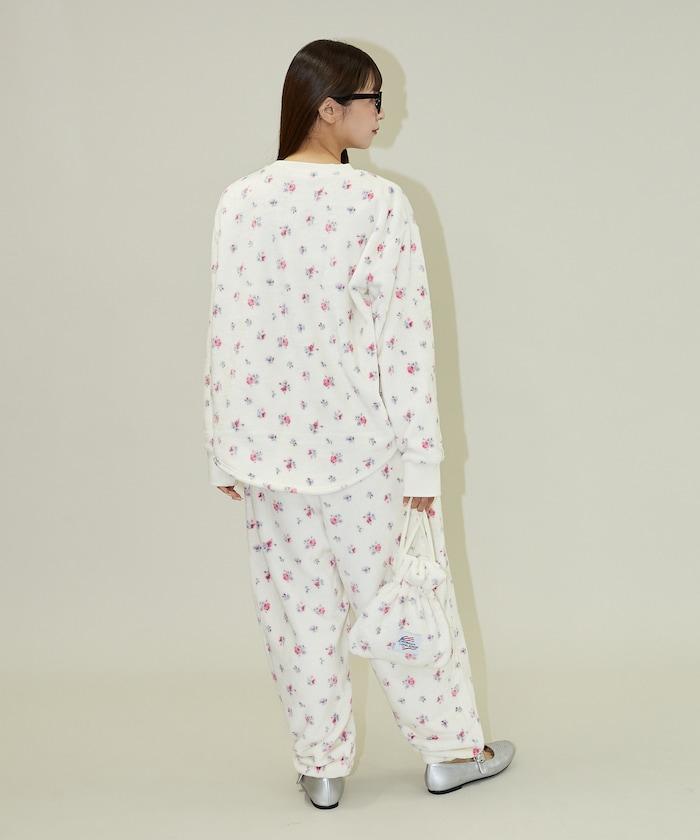 花卉印花法蘭絨家居服三件套