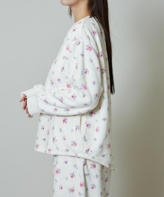 花卉印花法蘭絨家居服三件套