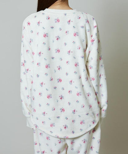 花卉印花法蘭絨家居服三件套